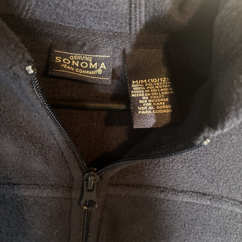 Men's M Sonoma Goods For Life® Fleece Full-Zip Hoodie sweatshirt Navy Blue NWOT - Picture 3 of 10
